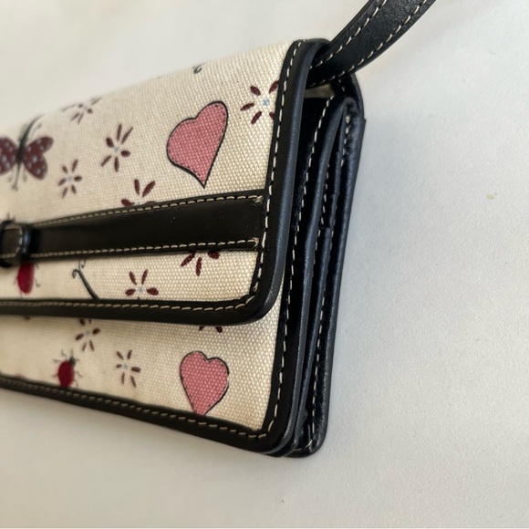 Brighton Canvas Leather Mini Crossbody Organizer Handbag - Picture 4 of 10